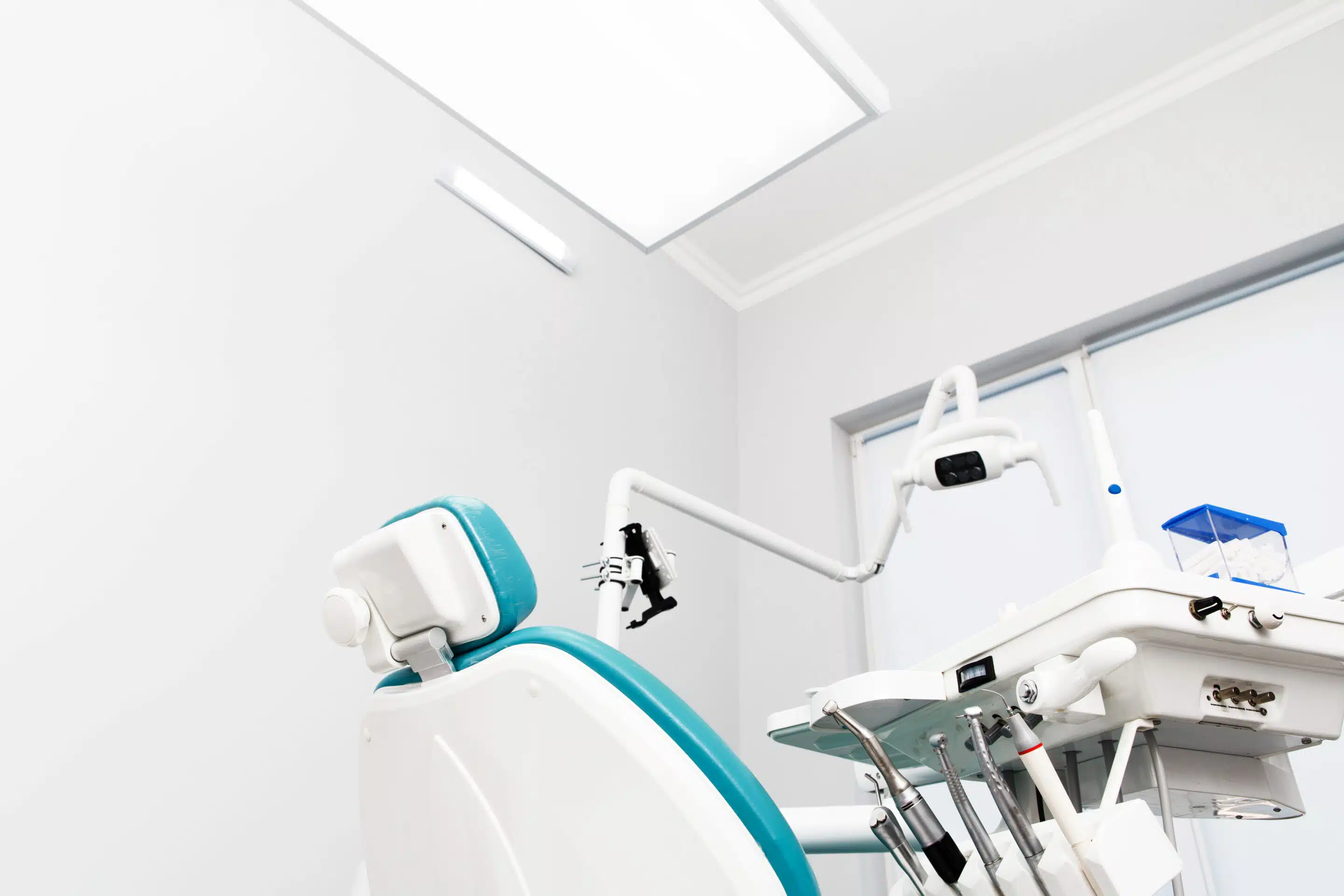 Equipment and dental instruments in dentist's office. Tools clos